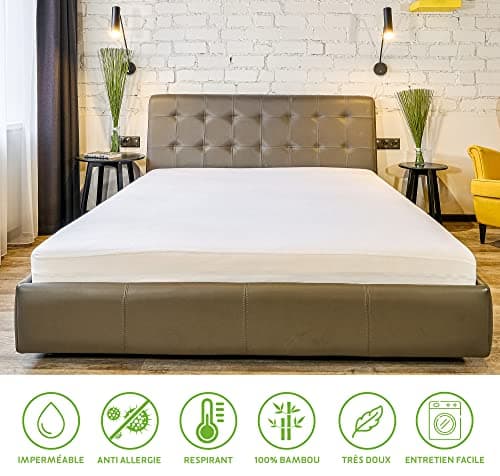 Comfier Sleep Protege Matelas 90x190 Anti-Acarien 100% Fibre de Bambou Impermeable Alese 90x190 Hypoallergénique Alèse Respirante Housse Matelas 90x190 Enfant Anti-Bactérien Protège Matelas 90 x 190