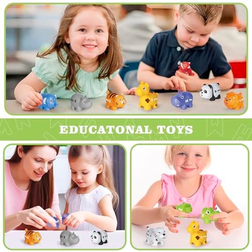 Jouets éducatifs Pour Enfants de 2, 3 et 4 Ans, 20 Pièces de Jeu de Correspondance de Chiffres avec Anglais Numérique, 10 Figurines D'animaux Différentes, Jouets de Motricité Fine Montessori