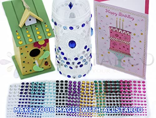 Blue Aqua Self Adhesive Acrylic Rhinestones 3 Sizes 4mm 6mm 8mm Plastic Face Gems Stick On Body Jewels Hair Crystals For DIY Cards And Invitations Crafts Bling Sticker - 5 Sheets - 480PCS