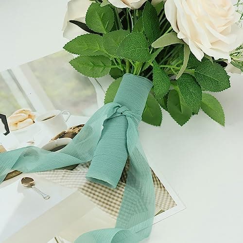 CHUQING Ruban en mousseline de soie - 38 mm x 23 m - Ruban de soie pour mariage, Noël
