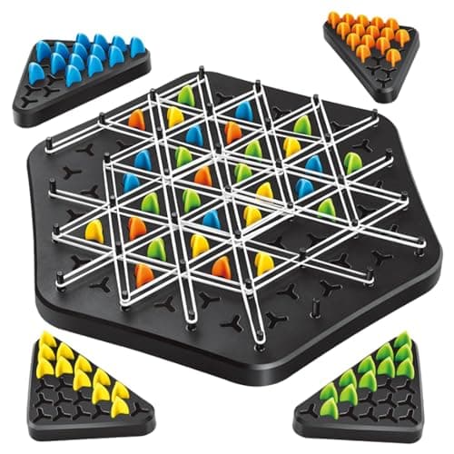 Jeu De Triangle en Chaîne, Jeu De Triggles Amusant, Jeu De Cheville Interactif, Jeu De Cheville De Bureau Classique, Jeu D'échecs Stratégie Triangle, Jeu Stratégie Casse-tête pour Enfant