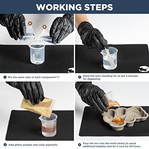 RHINO Smart Solutions Résine Epoxy Transparente - Kit Complet pour Commencer Resine Liquide Epoxide + Durcisseur (1:1) Verre Effet Accessoires, Pigments | Artisanat, Bijoux, Bricolage, Revêtement