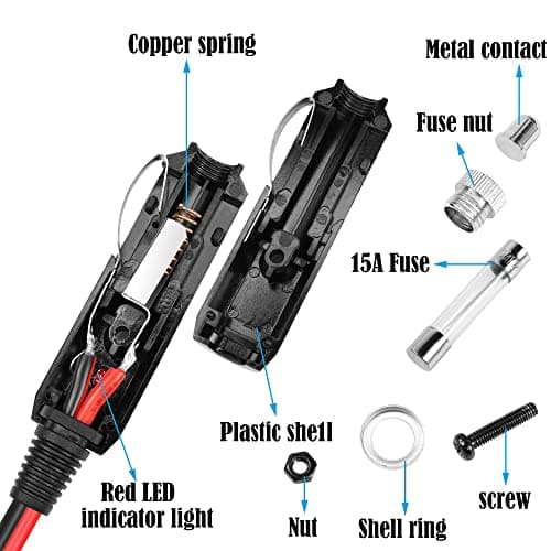 GINTOOYUN Câble allume-cigare 14 AWG vers prise EC5 DC 12/24 V vers prise mâle EC5 pour pompe à air automobile, batterie automobile, UAV, véhicule tout-terrain, etc. (100 cm)