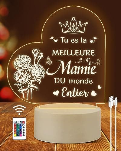 VICTERR Cadeau Mamie Anniversaire, Cadeau Fete Des Grand Mere, Veilleuse Led Cadeaux D'anniversaire, Lampe Cadeaux Pour Mamie Original, Cadeau Mamie Original Idée Cadeau Fete Des Mamies, Grand Mère