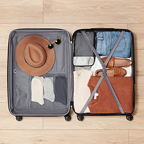 Amazon Basics Valise de voyage à roulettes pivotantes, Noir, 78 cm