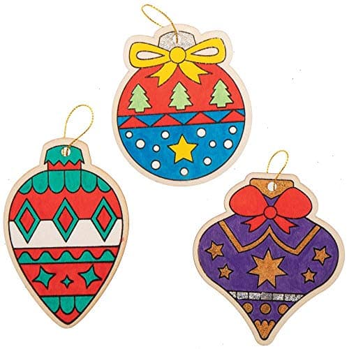 Baker Ross AX527 Décoration De Boules De Noël Bricolage pour Enfants - Paquet De 12, Boules pour Enfants Idéales pour L'École, Les Groupes D'Artisanat, L'École du Dimanche, L'Artisanat À Domicile
