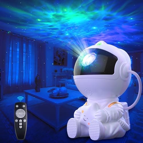 Macchiatto Astronaute Projecteur, Projecteur Ciel Etoile avec 8 Modes Nébuleuse, Galaxy Projecteur Avec Télécommande, Rotation à 360 ° Veilleuse Projecteure pour Enfants et Adultes