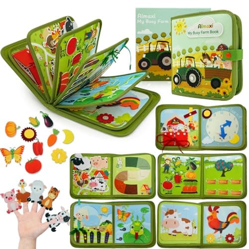 Busy Board Montessori âge 1 an-4 Ans, Jouet Bebe 1 an, Busy Book Quiet Book Jeux Enfant 1 an, Jeux Montessori 1 an Jouets de Voyage, Jouets d'activité et de Développement, Cadeau Enfant 1 2 3 4 Ans