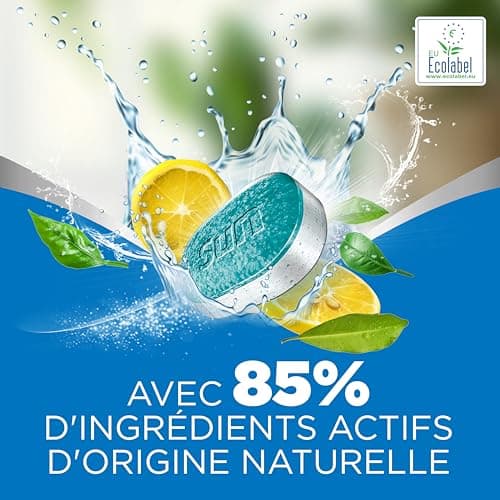 SUN - pastilles lave-vaisselle Tout en 1 Regular - 88 tablettes - avec 85% d'ingrédients d'origine naturelle - 100% efficace sur + de 99 taches - Fabriqué en France