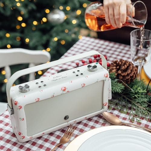 VQ Cath Kidston Hepburn Voice Alexa Enceinte Connectée Enceinte Bluetooth Intelligente, Portable et Puissante de 20 W avec Port de Charge USB et 8 Heures D'autonomie de Lecture - Rose Dispersée