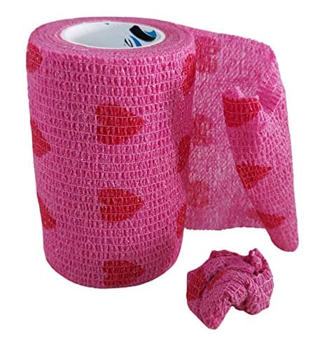 PintoMed - Bandage Cohésif - Rose avec Coeurs Rouge Love - 6 Rouleaux X 7,5 cm X 4,5 m Autoadhésif, Sports Bande, Premiers Secours Adhésif, Vet Wrap