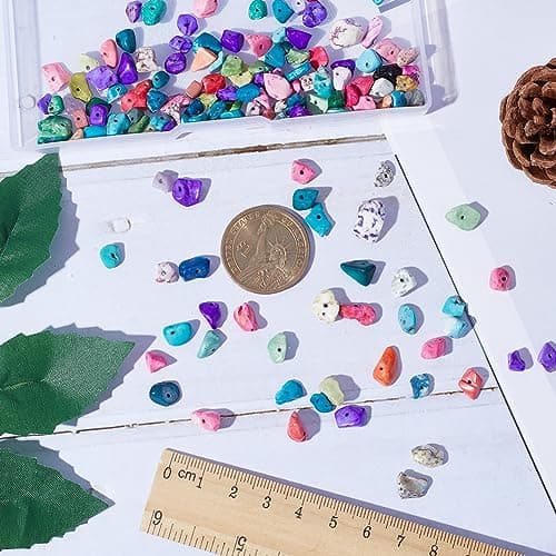SUNNYCLUE 2 brin de Copeaux de Turquoise en Vrac, Pierres Précieuses en Vrac, Énergie de Guérison, Perle de Pierre Précieuse Turquoise Porte-Bonheur, Perles Irrégulières pour la Fabrication de Bijoux,