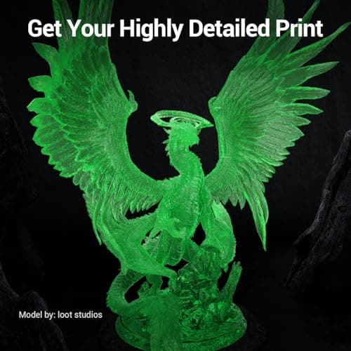 UNIFORMATION Résine pour imprimante 3D Résine 3D liquide à séchage UV rapide à base de plantes de haute précision à faible viscosité Convient pour l'impression SLA/LCD/DLP Transparent Vert clair 1 kg
