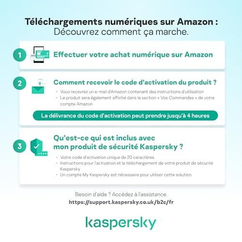 Kaspersky Standard Anti-Virus 2024 | 1 appareil | 1 an | Sécurité Avancée | Protection bancaire | Optimisation des performances | PC/Mac/Mobile | Code d'activation par email