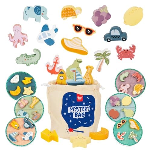 Nene Toys Loto Tactile Touche et Trouve, Jeu de Société pour Enfants dès 3 Ans – Jouet Éducatif en Bois – Divertissement en Famille et Développe la Motricité Fine, Cadeau pour Fille Garçon 3 4 5 Ans