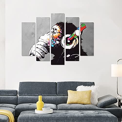 Giallobus - 5 Panneau Multiple Art Board - Banksy - DJ Singe - Bois MDF - 140x100