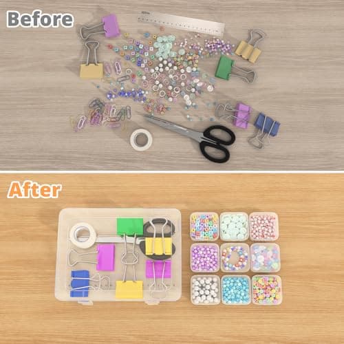 Mathtoxyz Lot de 31 petites boîtes de rangement en plastique transparent avec couvercle à charnière et rectangulaire pour la fabrication de bracelets, bijoux, loisirs créatifs, ongles