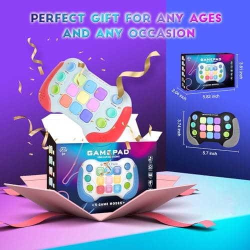 YouJabz Fidget Toys pour Adultes , Amélioré Pop Game Jeu électronique Anxiety Toy Jouet Autisme pour Enfants, Mini Console de Jeu Portable pour Les déplacements Pop Lumineux Enfant, Cadeaux de Noël