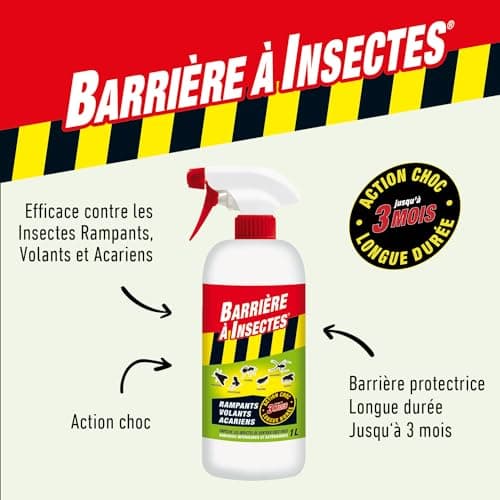BARRIERE A INSECTES Vaporisateur contre les Insectes Rampants, Volants, Acariens, Prêt à l'emploi, 1 L, BARSEC1000N