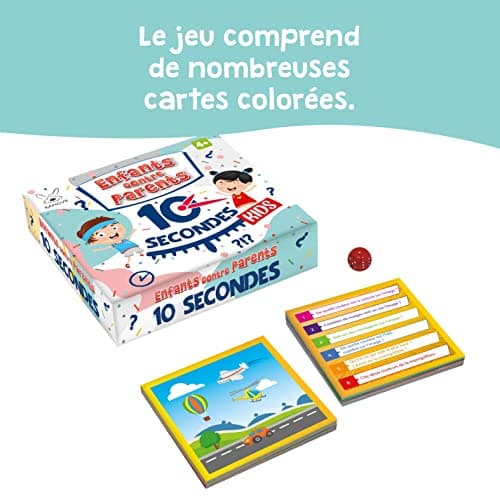KANGUR Enfants Contre Parents 10 Secondes Kids Familial Jeux de Société pour Enfants et Adultes Quiz Jeu de Cartes 4+