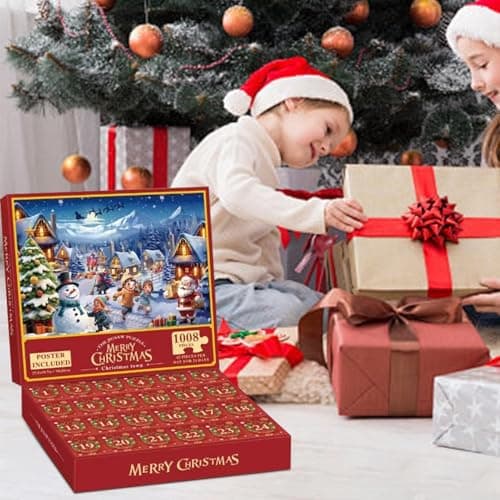 Puzzle Calendrier de l'Avent 2024,Puzzle Calendrier de l'Avent - Puzzle du compte à rebours en classe - Puzzles de calendrier de Noël, puzzle de calendrier de compte à rebours de Noël pour les