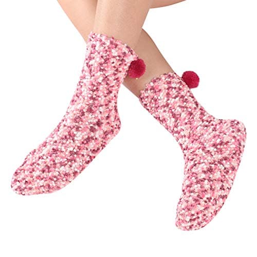 JARSEEN 2 Coffret Cadeau Noel Chaussettes Femme Super Confortables Chaud Douces Mignon Noël (2 Rose, EU 36-42)