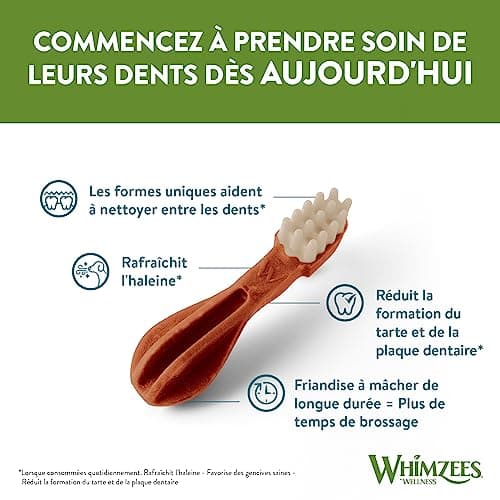 WHIMZEES by Wellness, Friandises Naturelles pour l'Hygiène Bucco-Dentaire à Mâcher pour Chien de Taille Moyenne, Boîte de Variété, Taille M, Boîte de 28 Pièces