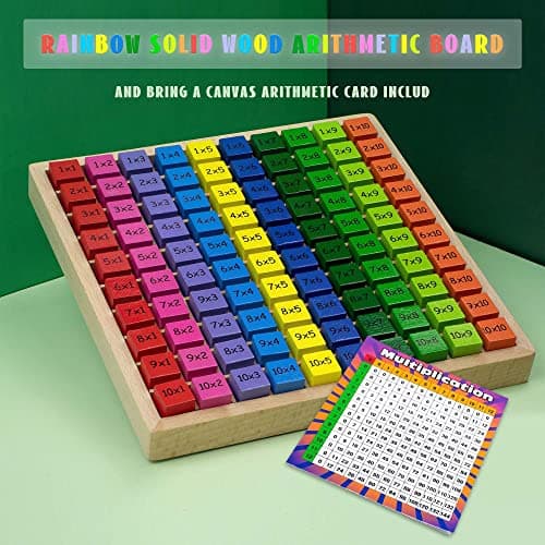 1x1 Table de Multiplication en Bois, Jeu d'exercices de Multiplication Tableau Jeu Mathématique pour Les Enfants d'âge Préscolaire Jouets Montessori Cadeaux pour Les Enfants de plus de 3 ans