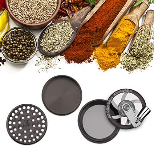 LIHAO 2”(5cm) Grinder Moulin à Herbes Épices en Zinc Alliage en 4 Pièces avec Manivelle - Nickel Noir