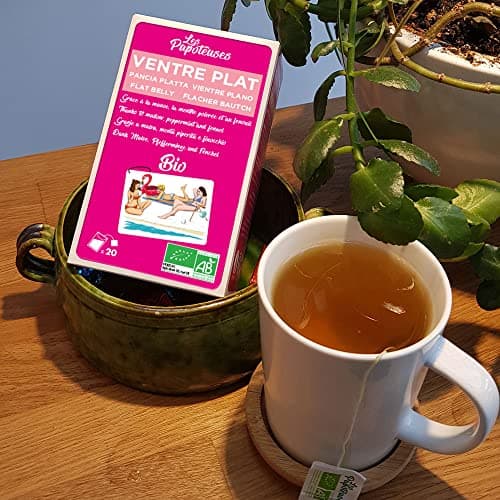 LES PAPOTEUSES | Infusion bio ventre plat grâce à la mauve, la menthe poivrée et au fenouil | 60 infusettes | Coffret infusion de 3 boîtes de 20 sachets | Certifié biologique