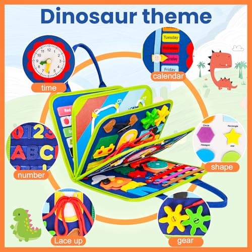 Zaztytoy Busy Board Montessori en Feutre - Jouet Montessori Sensoriel pour Enfants 1-4 Ans, Livre Montessori de Développement Motricité Fine, Cadeau Jouet Garcon Fille Anniversaire Noel