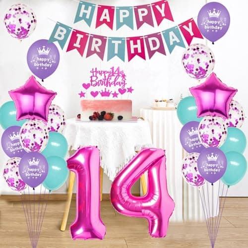 Ballons anniversaire 11 Rose,Ballon 11 ans anniversaire fille,Décoration anniversaire 11 Rose,Ballon 11 ans anniversaire Rose,Décoration fête 11 ans fille,11 ans Topper de Gâteau Rose