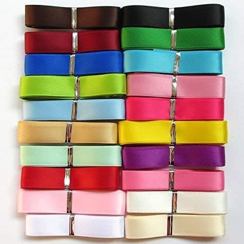 Chenkou Craft 18,3 m de ruban en polyester simple face 1,6 cm 20 couleurs assorties Assortiment de plusieurs lots