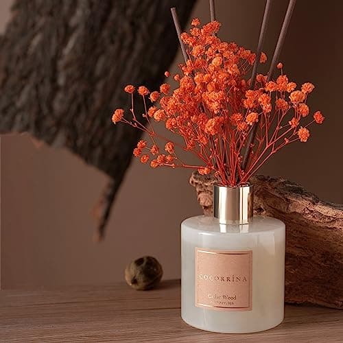 Cocorrína Diffuseur Parfum Maison, Bois de Cèdre 200ml avec Diffuseur Bâtonnets diffuseur de Parfum, Batonnets Diffuseur Parfum, Reed Diffuseur pour Salle de Bain étagère décoration