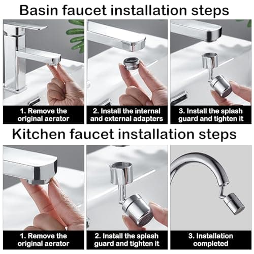 Pivotant Aérateur de Robinet Aérateur de Robinet Mousseur Robinet Cuisine Embout Robinet Salle de Bain Rotating Faucet Aérateur Robinet 2 Modes Adaptés a la Salle de Bain et a la Cuisine