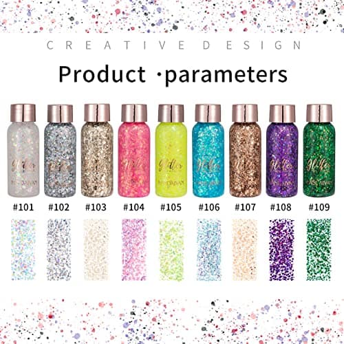 Body Glitter gel,Paillettes Visage,Mermaid Sequins Body Glitter,Liquide Fard À Paupières Glitter,For Festival Masquerade Birthday Makeup,Ongles(Vert)
