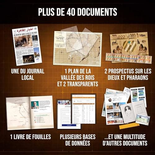 Dossiers Criminels - Mystère dans La Vallée des Rois : Découverte Macabre dans Un Tombeau Pharaonique - Jeu de Societe Escape Game - Jeu d’Enquête Immersif et Collaboratif