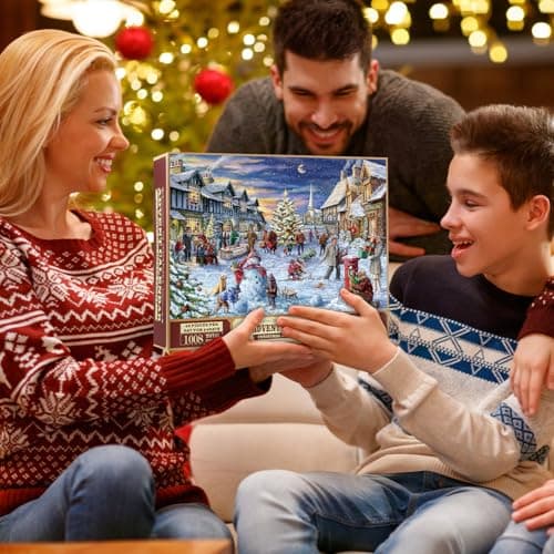 Niaetuto Calendrier de l'avent Puzzle,Calendrier de l'avent 2024 Puzzle,Advent Calendar Puzzle 1008 Pièces,Calendrier de l'avent Adulte Enfant,Calendrier Avent Puzzle pour Calendar Noel Cadeau