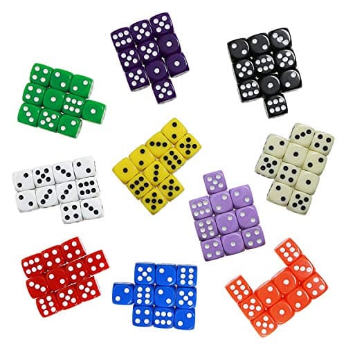 YOUSHARES 100 pcs/Set Jeux de Dés Conique Polyédrique D6 Magie en Plastique pour Donjons/Dragons/MTG/RPG/Jeu de Rôle avec Pochette Gratuite de Rangemen