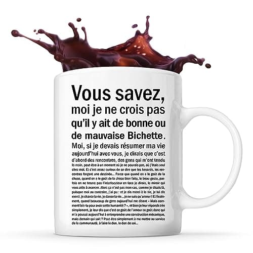Planetee Tasse Bichette Blanche situation | Mug Café Thé Idée Cadeau Humour Collègue famille Anniversaire Noël