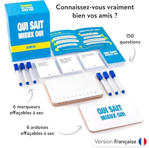 The World Game Qui Sait Mieux Qui - Français - Connaissez-Vous Vraiment Vos Amis et Votre Famille? Jeu de Cartes Amusant pour Les Adultes et Les Ados - Parfait pour Les Soirées Jeux et Les Cadeaux