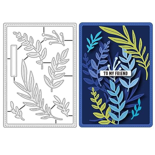BENECREAT Plantes Feuilles Métal Die Cuts, Feuille Matrices de Découpe Pochoirs Modèle Moules pour la Fabrication de Cartes Thanksgiving Noël Carte d'anniversaire Décor Papier Scrapbooking