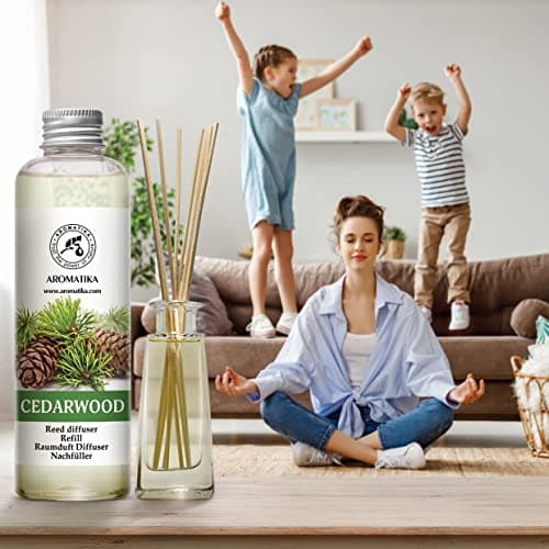 Recharge Diffuseur de Cèdre 200ml - 100% Naturel Huile Essentielle - Fragrance Fraîche et Durable - Idéal pour Aromathérapie - Maison - Bureau - Fitness Club - Restaurant - Boutique