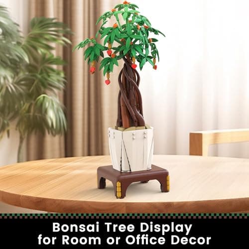 JMBricklayer Bonsaï Arbre de Construction pour Adultes 20108 - Collection Botanique Créative à Faire Soi-même, Modèle de Plante, Cadeaux Bonsaï pour La Fête des Mères, Décoration de Bureau Charmante
