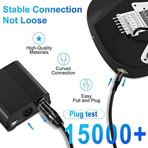 Twozoh Câble XLR Mâle vers TRS 6,35 mm Lot de 2, Cable XLR Jack Stéréo 6.35 mm 5M 2 Pièces (Profesional/Hifi)