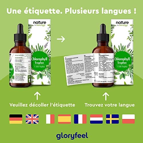 Chlorophylle Liquide de Luzerne 50ml (1500 Gouttes), 200mg de Chlorophylline par Dose, Liquide Sans Alcool, Chlorophylle Pure Liquide, 100% Végétalien et Sans Additifs, Complément Alimentaire