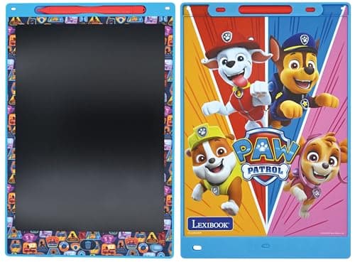 Lexibook, Ardoise Magique La Pat' Patrouille, Jouet Artistique et créatif pour Filles et garçons, Format A4 avec dessins multicolores, Bleu/rouge, CRT10PA