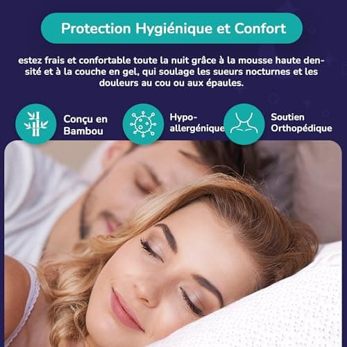 ZenPur Oreiller Cervical Souple 13cm - Coussin Mémoire de Forme Moelleux - Spécial Dormeurs sur Le Ventre, Enfants - 40x60, Certifié Oeko-TEX