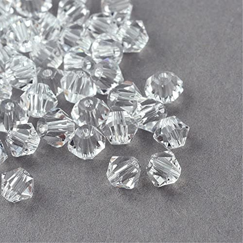 Lot de 400 perles en plastique cristal de 8 mm - Perles en acrylique de luxe - Double cône - Pour kit de bricolage, accessoires de bricolage, conception de bijoux, fabrication de bijoux