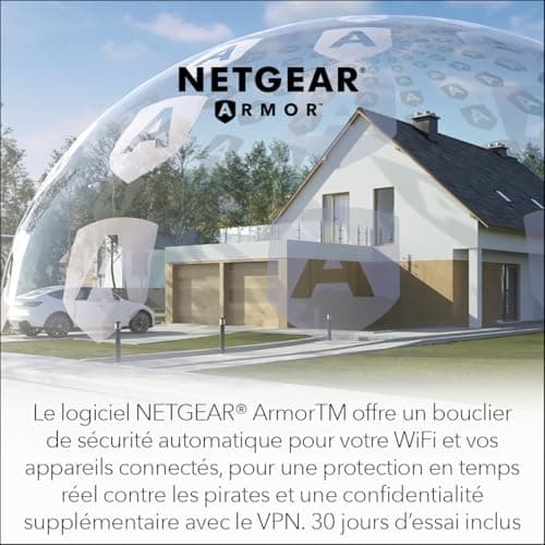 NETGEAR Orbi Système WiFi 7 Mesh Tri-Bande (RBE773) - Pack de 3 - Couverture de 750m2, 100 appareils - Port internet 2,5 Gbit/s - BE11000 (11 Gbit/s) - compatible mur épais et toutes box